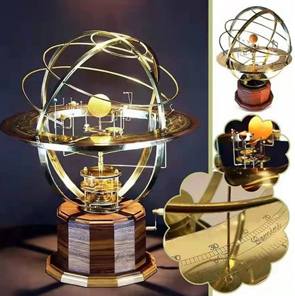 Grand Orrery solsystemmodel i metal med planetdisplay og drejemekanisme
