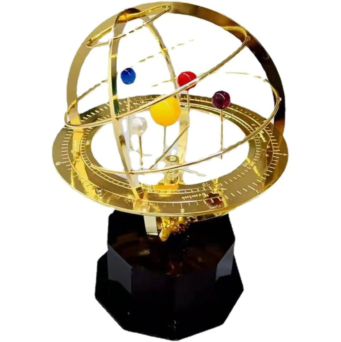 Grand Orrery solsystemmodel i metal med planetdisplay og drejemekanisme