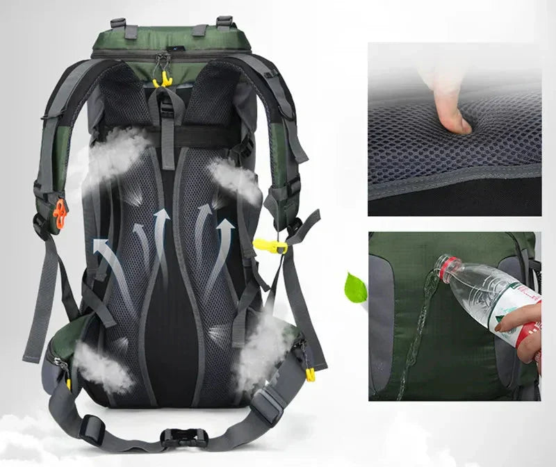 60L Vandtæt Rygsæk – Stor Outdoor- og Vandrerygsæk til Eventyr