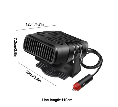 HeatPro 12V Bilvarmer og Defroster med 360° Rotation