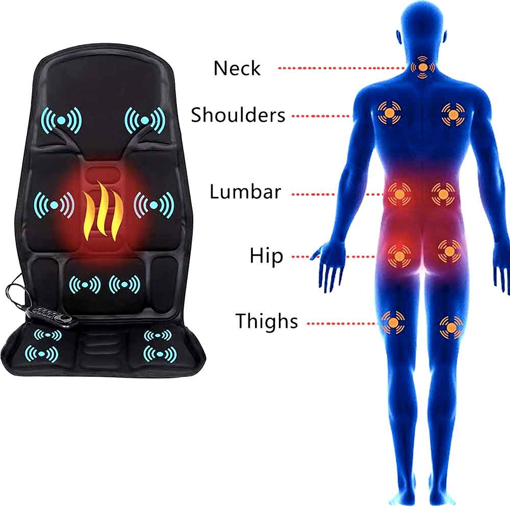 Massagehynde til Stol med Varme og 8 Massagetilstande