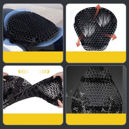 HoneyRide Motorcykelsædepude med 3D Honeycomb Støddæmpning