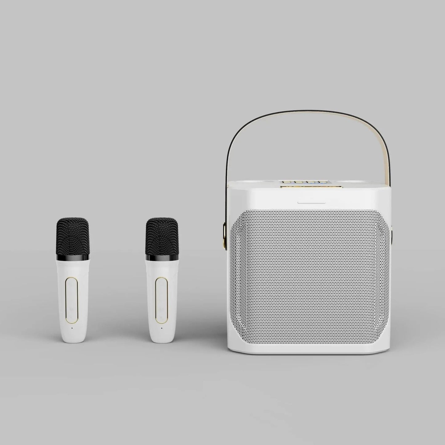 Karaoke Bluetooth Højttaler med 360° Lyd og To Mikrofoner