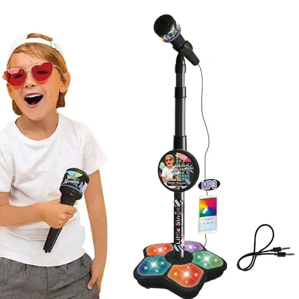 Børne Karaokemikrofon med Justerbart Stativ og Musik