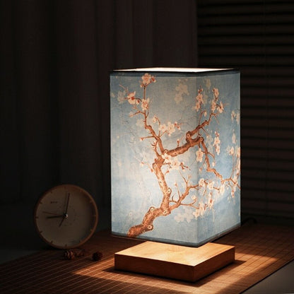 Kyomi Japandi Bordlampe i Træ med Minimalistisk Stemningsbelysning