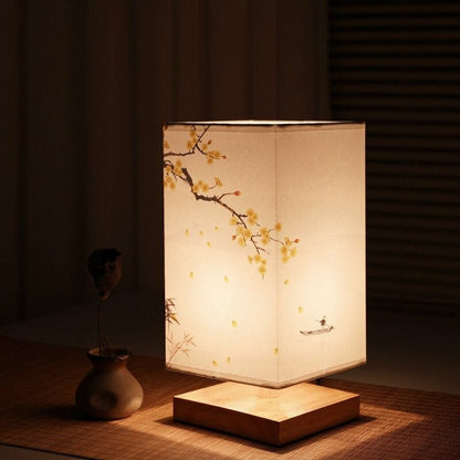 Kyomi Japandi Bordlampe i Træ med Minimalistisk Stemningsbelysning