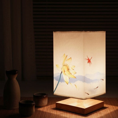 Kyomi Japandi Bordlampe i Træ med Minimalistisk Stemningsbelysning