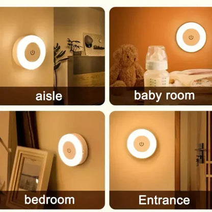 LED Touch Natlampe med Dæmpning og Varmt eller Hvidt Lys