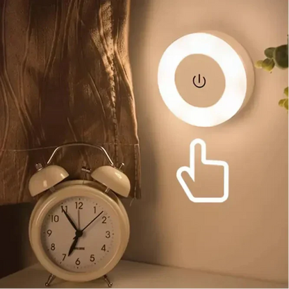 LED Touch Natlampe med Dæmpning og Varmt eller Hvidt Lys