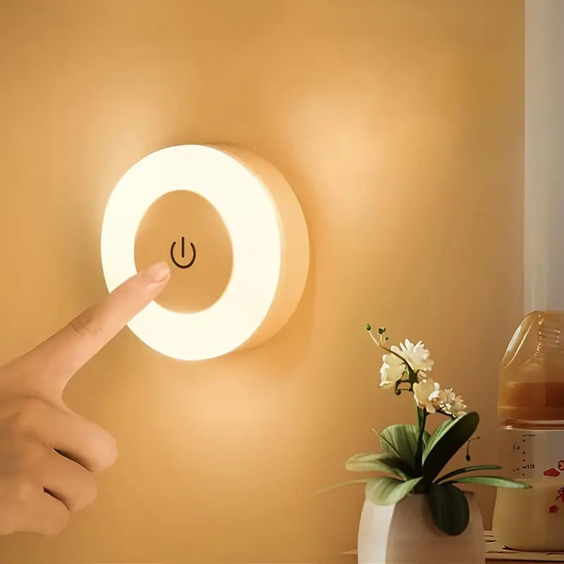 LED Touch Natlampe med Dæmpning og Varmt eller Hvidt Lys
