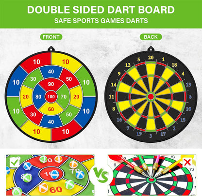 Stor Dobbeltsidet Dartskive til Børn med Bolde og Dartpile