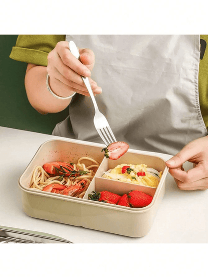 Lækagesikker Bento Madkasse 1200 ml til Voksne med Bestik og 3 Rum