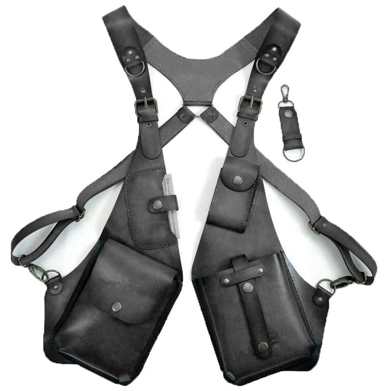 Læder Skulderhylster med Tyverisikring – Sikker Crossbody Harness Taske