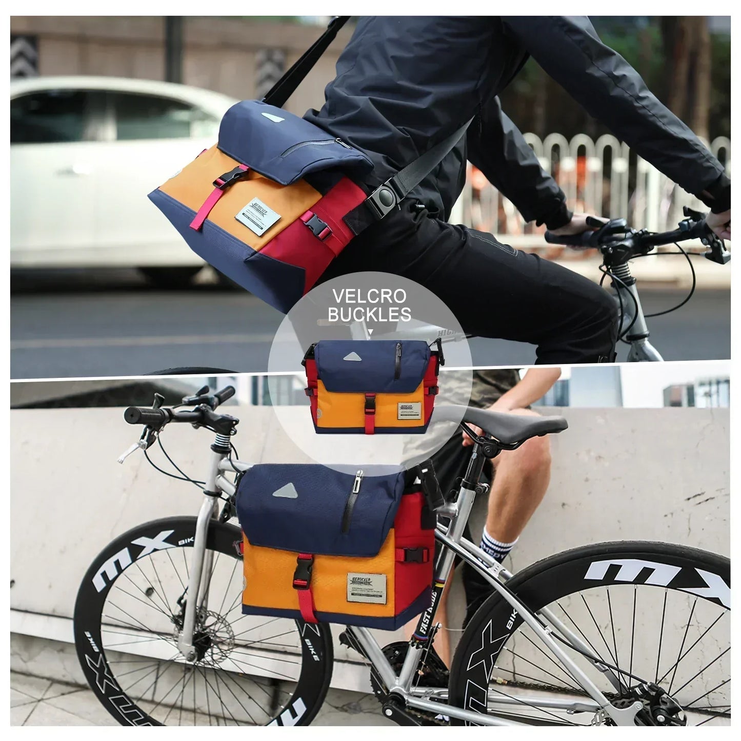 Luke vandafvisende messenger skuldertaske med klassisk design til arbejde og rejser
