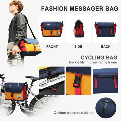 Luke vandafvisende messenger skuldertaske med klassisk design til arbejde og rejser