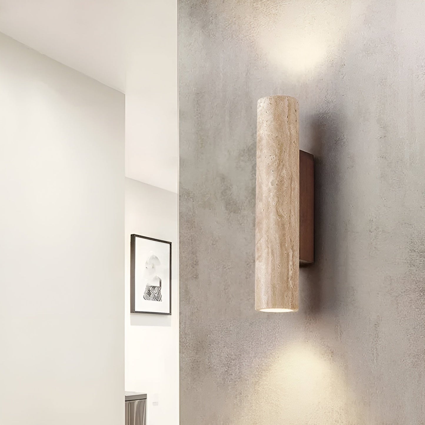LumeStone LED-væglampe i marmordesign med stemningslys