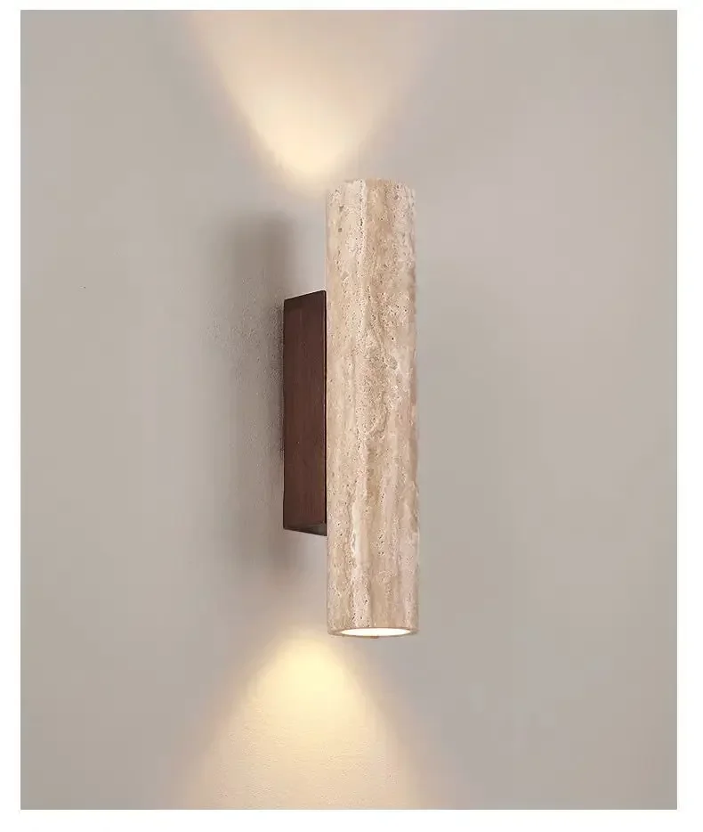 LumeStone LED-væglampe i marmordesign med stemningslys