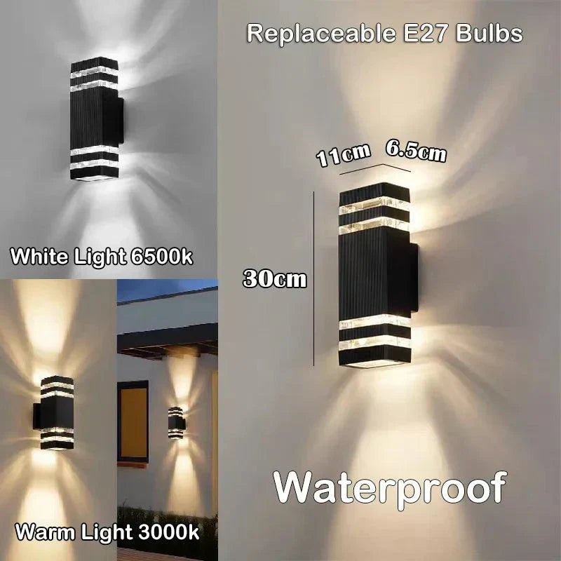 LumiBloc LED Udendørs Væglampe Up & Down IP65 med E27 Fatning