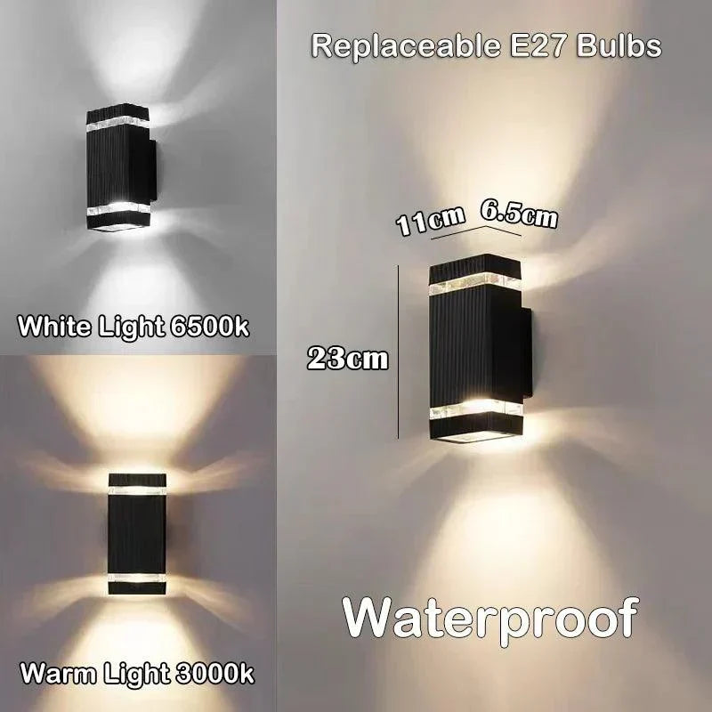 LumiBloc LED Udendørs Væglampe Up & Down IP65 med E27 Fatning