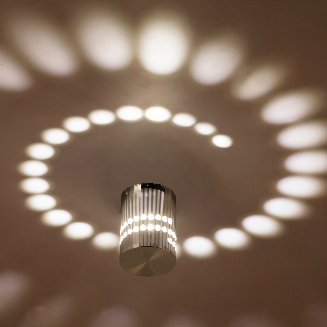 LuminBlast LED Spiral Væglampe med Farverigt Lys til Moderne Indendørs Belysning