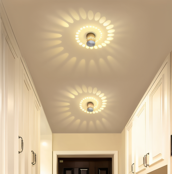 LuminBlast LED Spiral Væglampe med Farverigt Lys til Moderne Indendørs Belysning