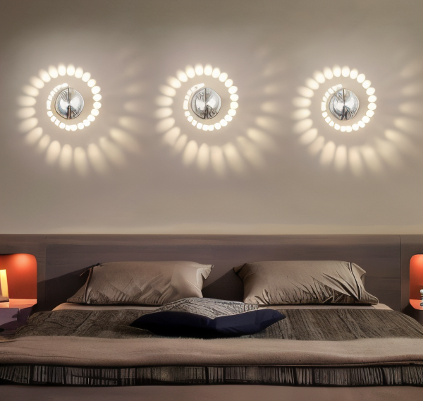 LuminBlast LED Spiral Væglampe med Farverigt Lys til Moderne Indendørs Belysning