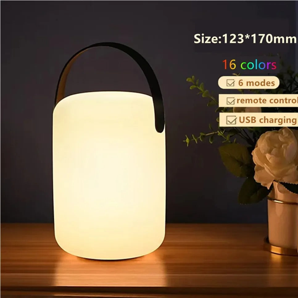 LuminaFusion Trådløs Bordlampe med Fjernbetjening og Vandtæt Design