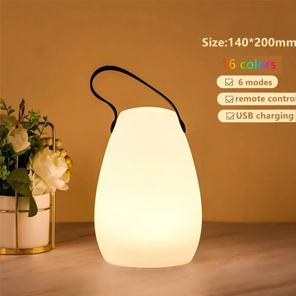 LuminaFusion Trådløs Bordlampe med Fjernbetjening og Vandtæt Design