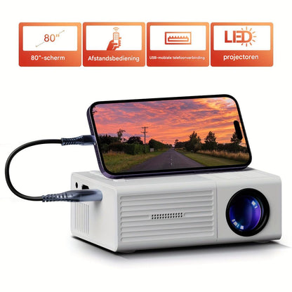 LumoBeam Mini HD-projektor til hjemmebiograf og udendørs brug