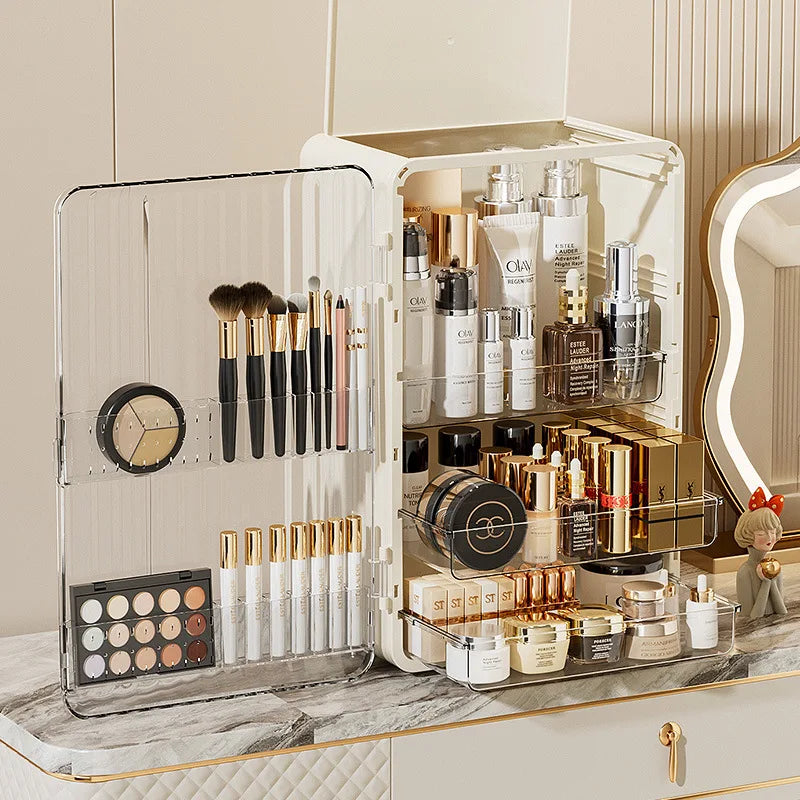 Luxo Makeup Opbevaringsboks med Støvbeskyttelse og Magnetisk Låge