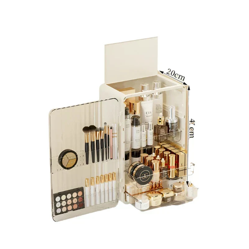 Luxo Makeup Opbevaringsboks med Støvbeskyttelse og Magnetisk Låge