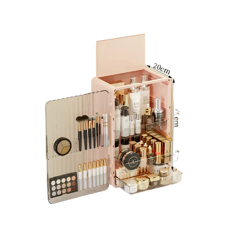 Luxo Makeup Opbevaringsboks med Støvbeskyttelse og Magnetisk Låge