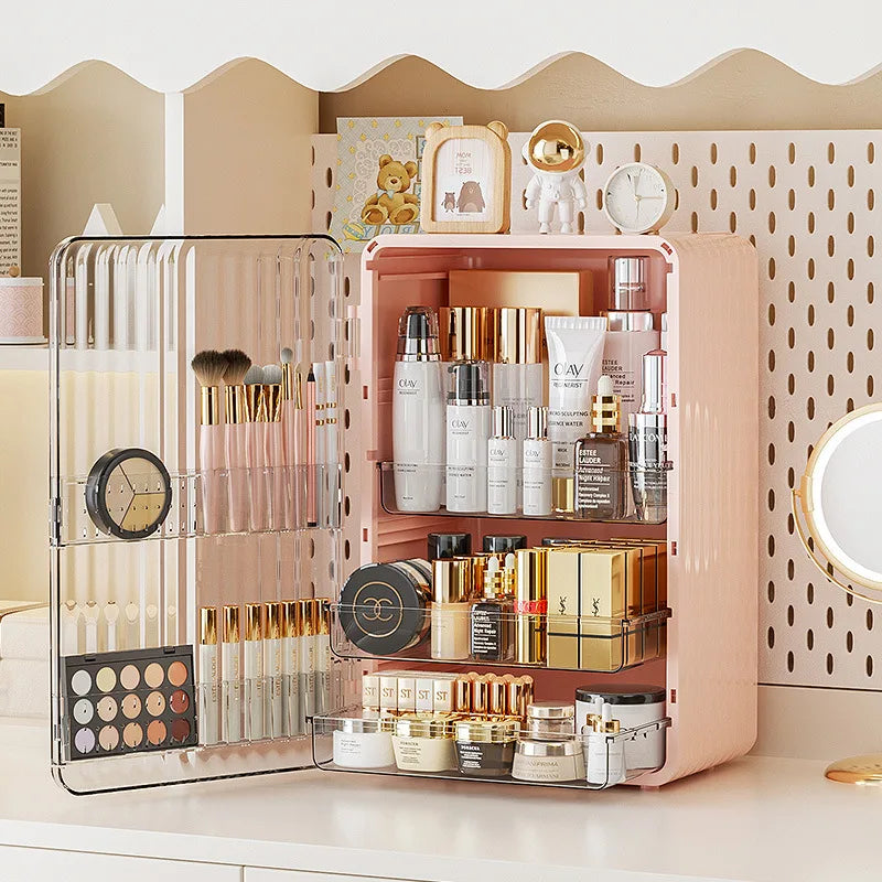 Luxo Makeup Opbevaringsboks med Støvbeskyttelse og Magnetisk Låge