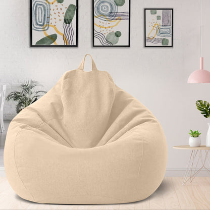 Luksuriøst Linnedlook Betræk til Sækkestol – Ergonomisk og Blødt Loungesæde