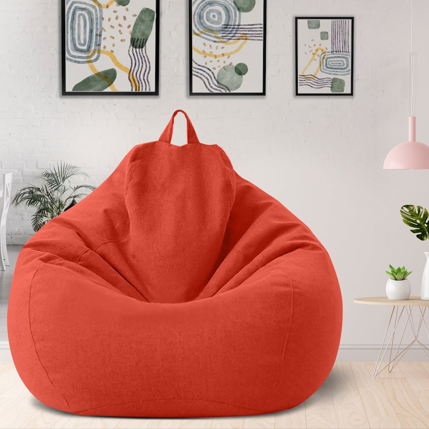 Luksuriøst Linnedlook Betræk til Sækkestol – Ergonomisk og Blødt Loungesæde