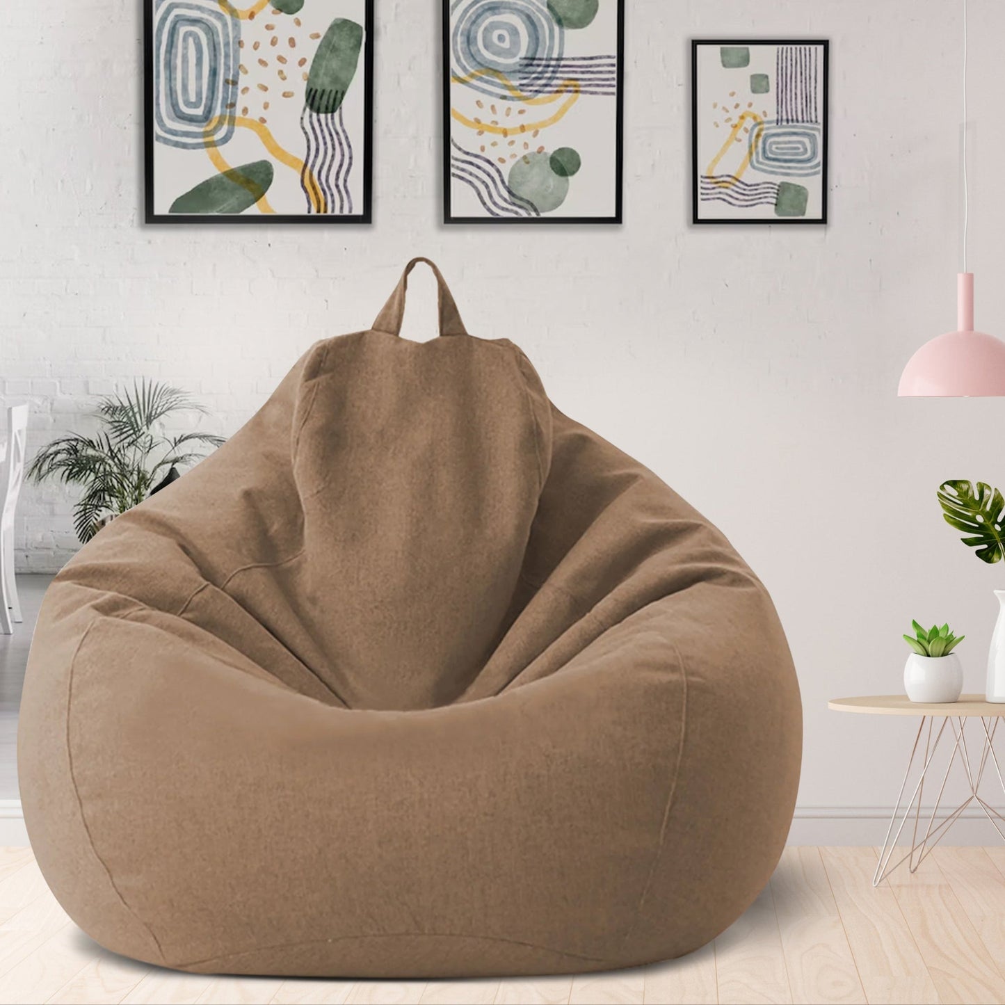 Luksuriøst Linnedlook Betræk til Sækkestol – Ergonomisk og Blødt Loungesæde
