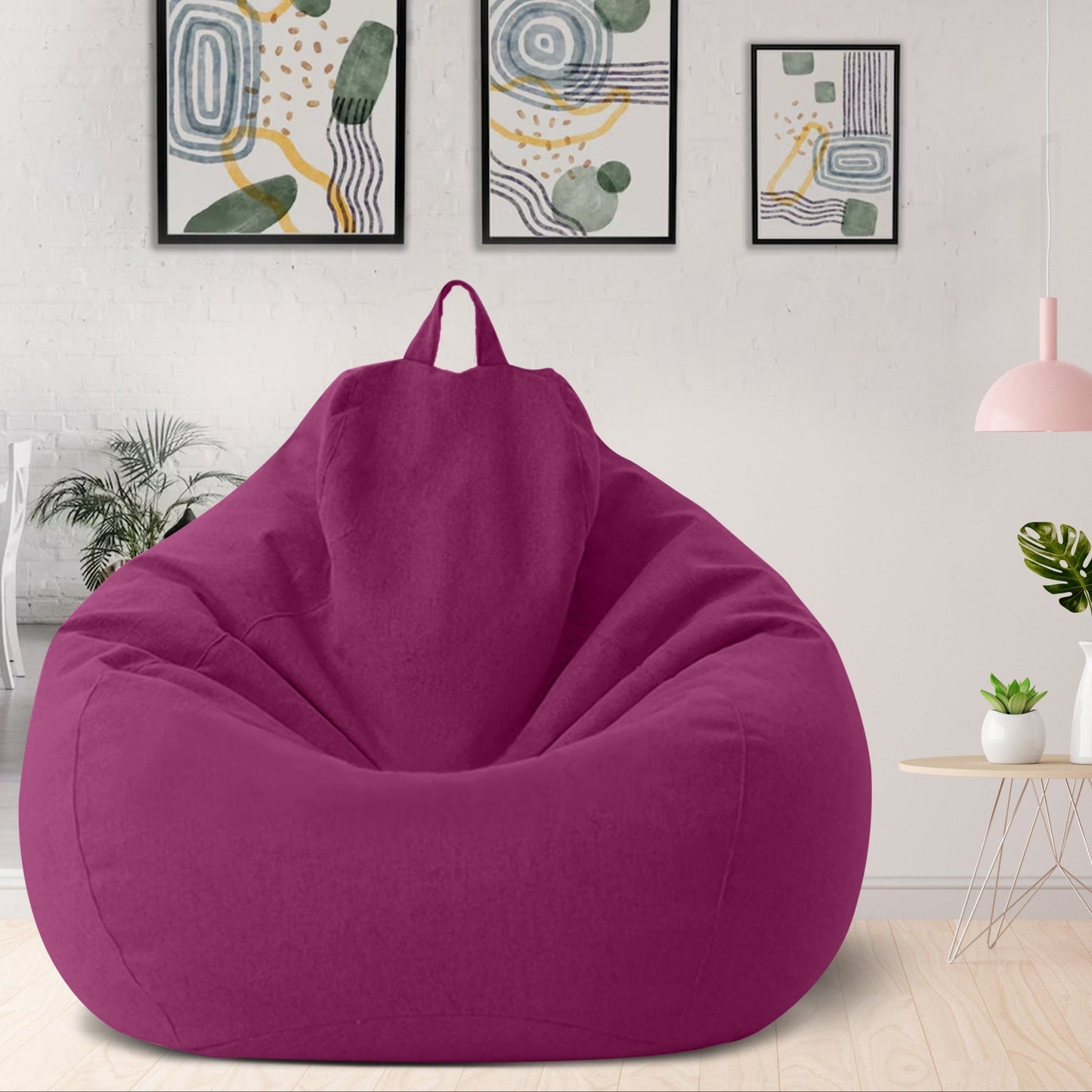 Luksuriøst Linnedlook Betræk til Sækkestol – Ergonomisk og Blødt Loungesæde