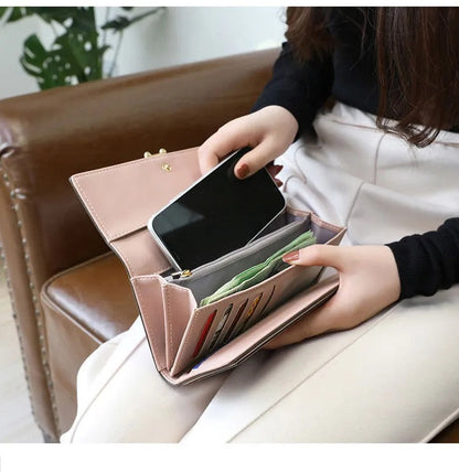Luksus Lang Damepung Clutch med Kortholdere og Mobilrum til Elegant Hverdagsbrug