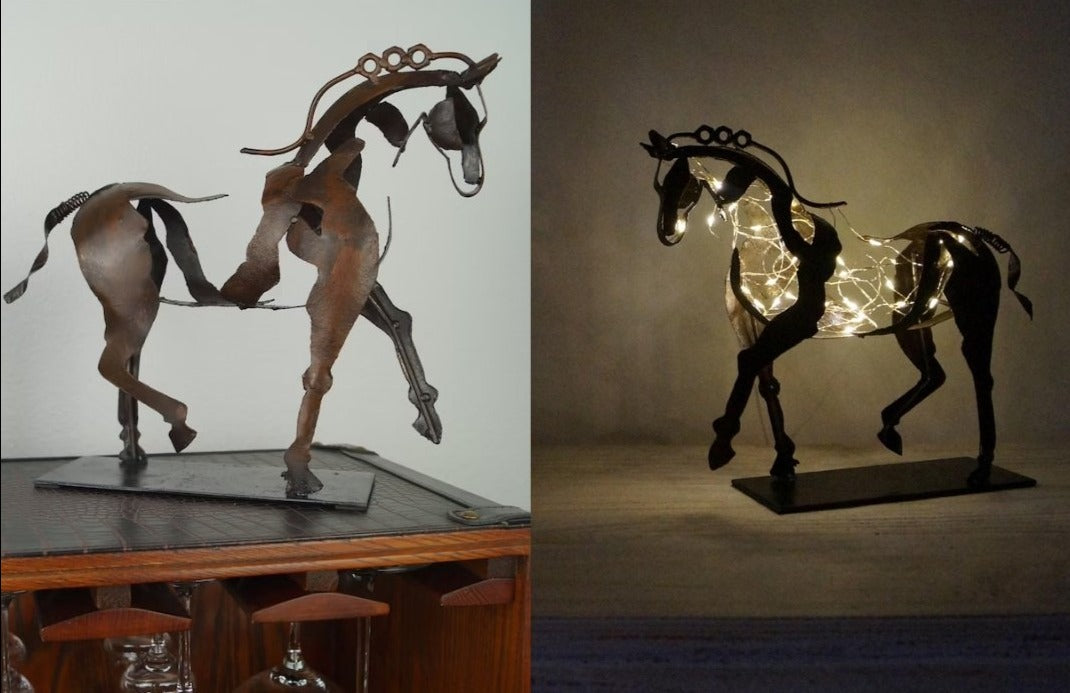 MareMetal Håndlavet Hesteskulptur i Metal Dekorativ Kunstfigur