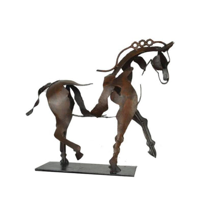 MareMetal Håndlavet Hesteskulptur i Metal Dekorativ Kunstfigur
