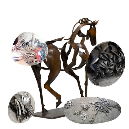 MareMetal Håndlavet Hesteskulptur i Metal Dekorativ Kunstfigur