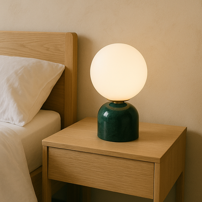 Marnor Marmor Bordlampe med Glasskærm og Minimalistisk Design