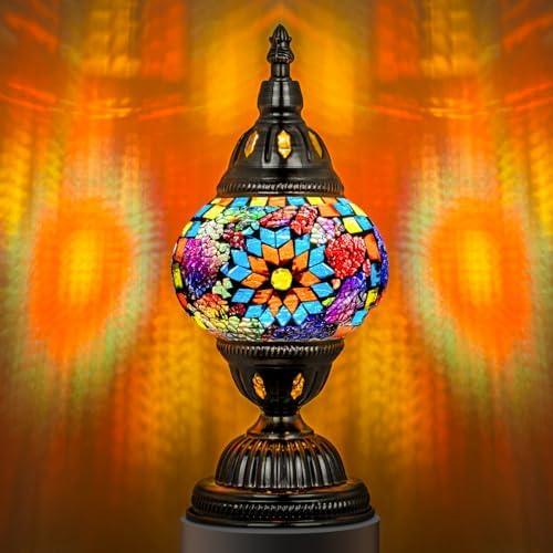 Marrakech Bordlampe med Mosaikglas og Håndlavet Bronzefod