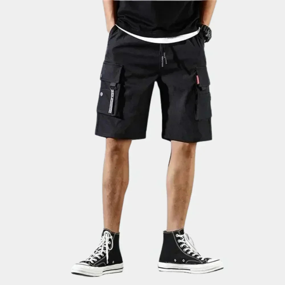 Herre Cargo Shorts i 100 Procent Bomuld med Løs Pasform og Flere Lommer