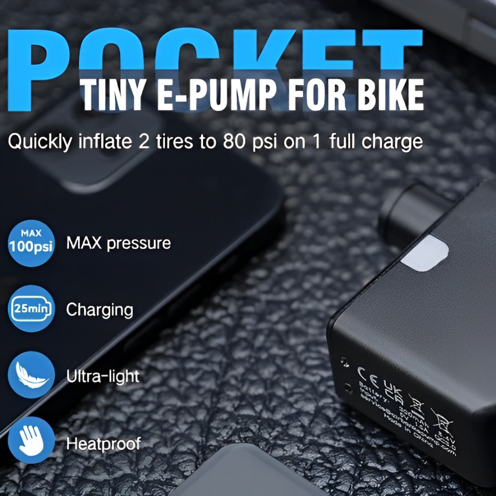 Mini Elektrisk Cykelpumpe Genopladelig og Transportabel Luftpumpe