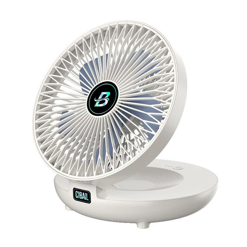 Mini sammenklappelig ventilator med genopladeligt batteri, justerbar og støjsvag