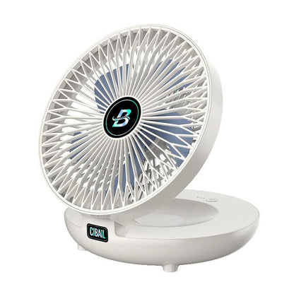 Mini sammenklappelig ventilator med genopladeligt batteri, justerbar og støjsvag