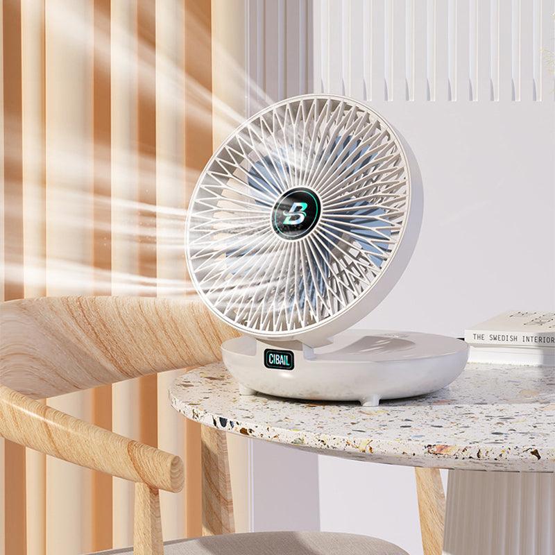 Mini sammenklappelig ventilator med genopladeligt batteri, justerbar og støjsvag