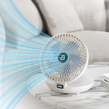 Mini sammenklappelig ventilator med genopladeligt batteri, justerbar og støjsvag