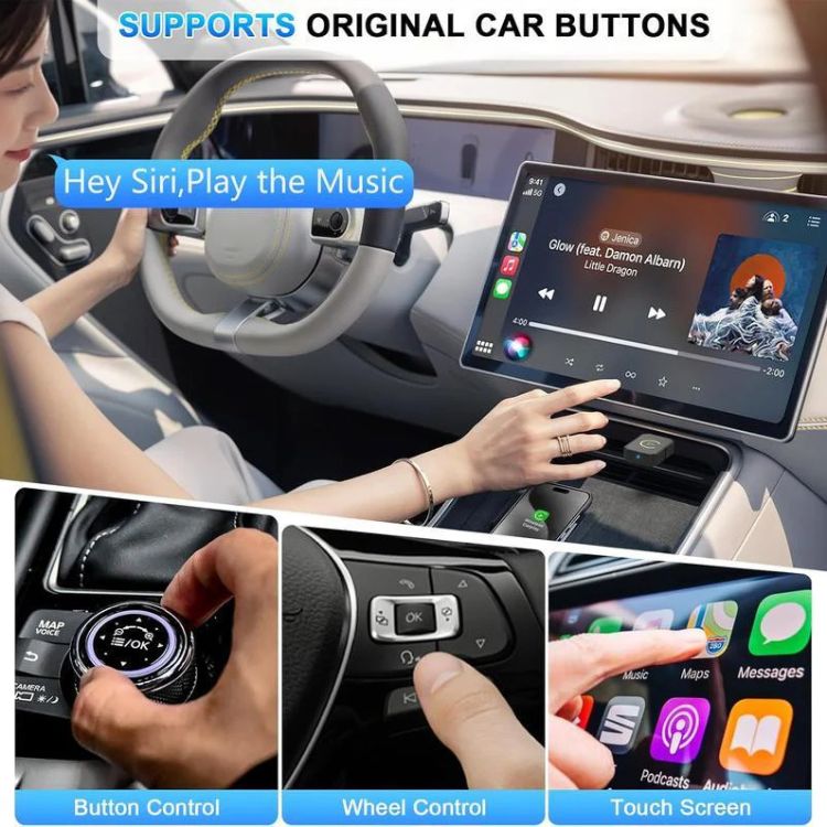 Mini trådløs CarPlay-adapter til kabelfri forbindelse